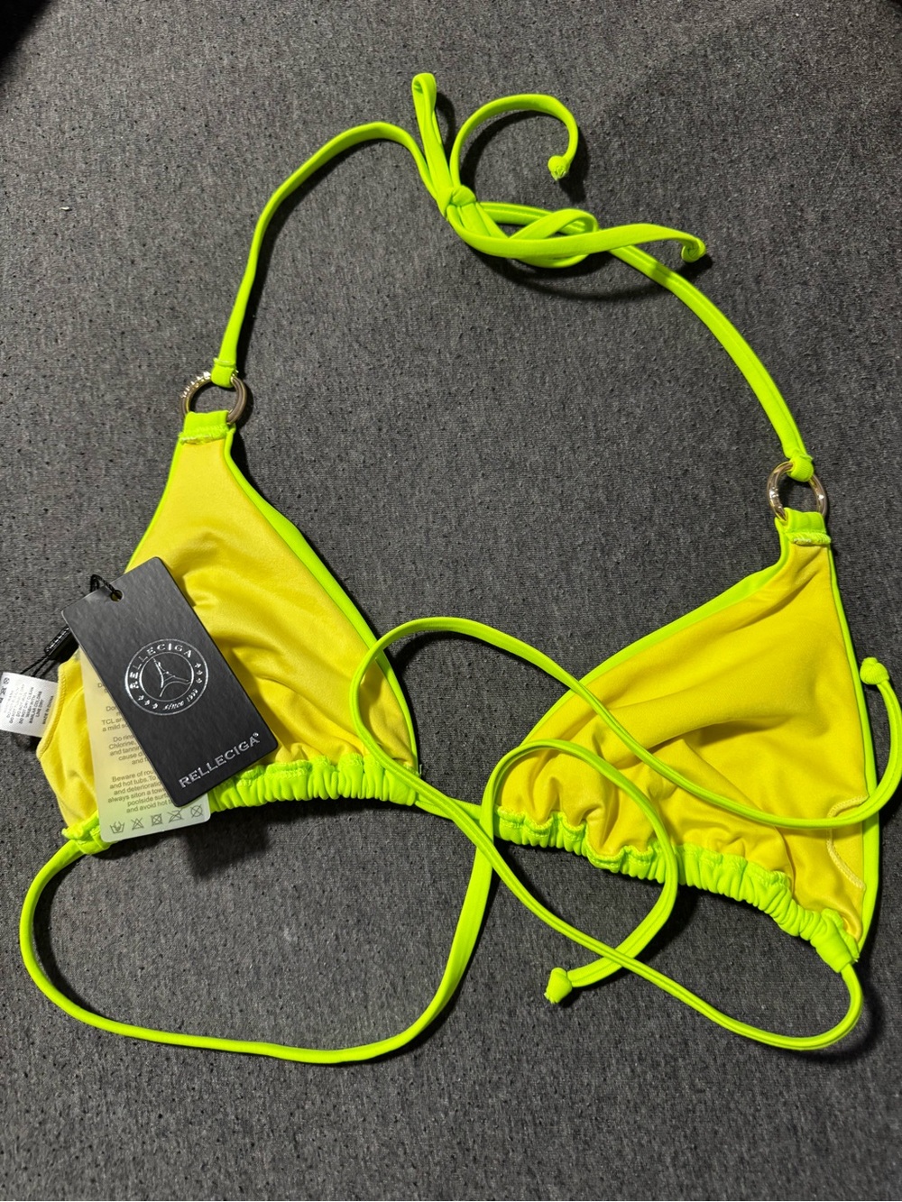 RELLECIGA Neon green Triangle String Bikini Top